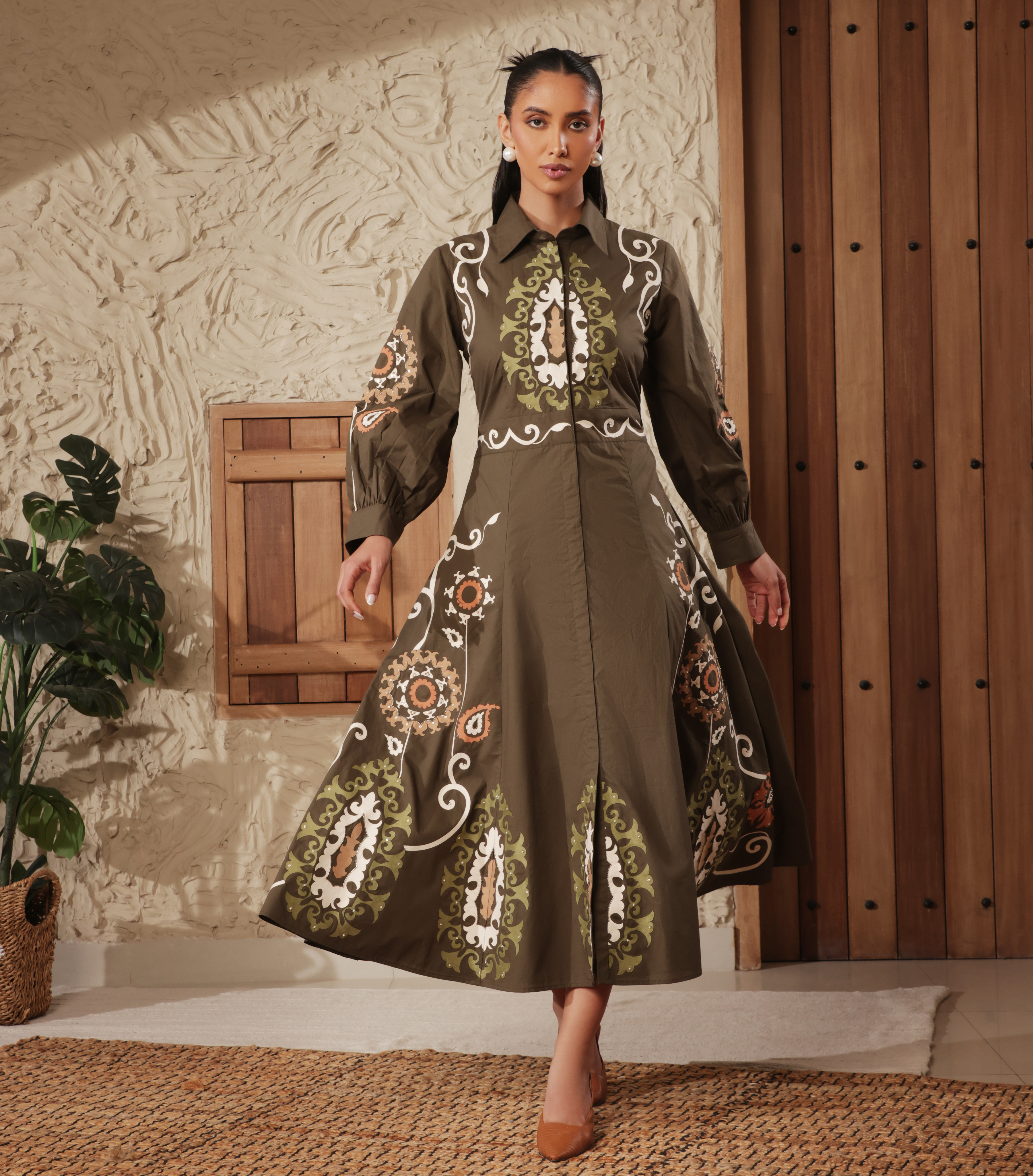 MOONLIGHT MOSAIC FLARED DRESS