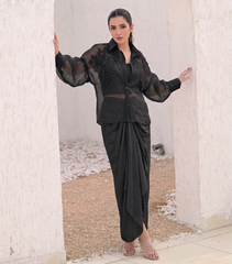 FLORIS SHIRT WITH PLEATED SKIRT SET