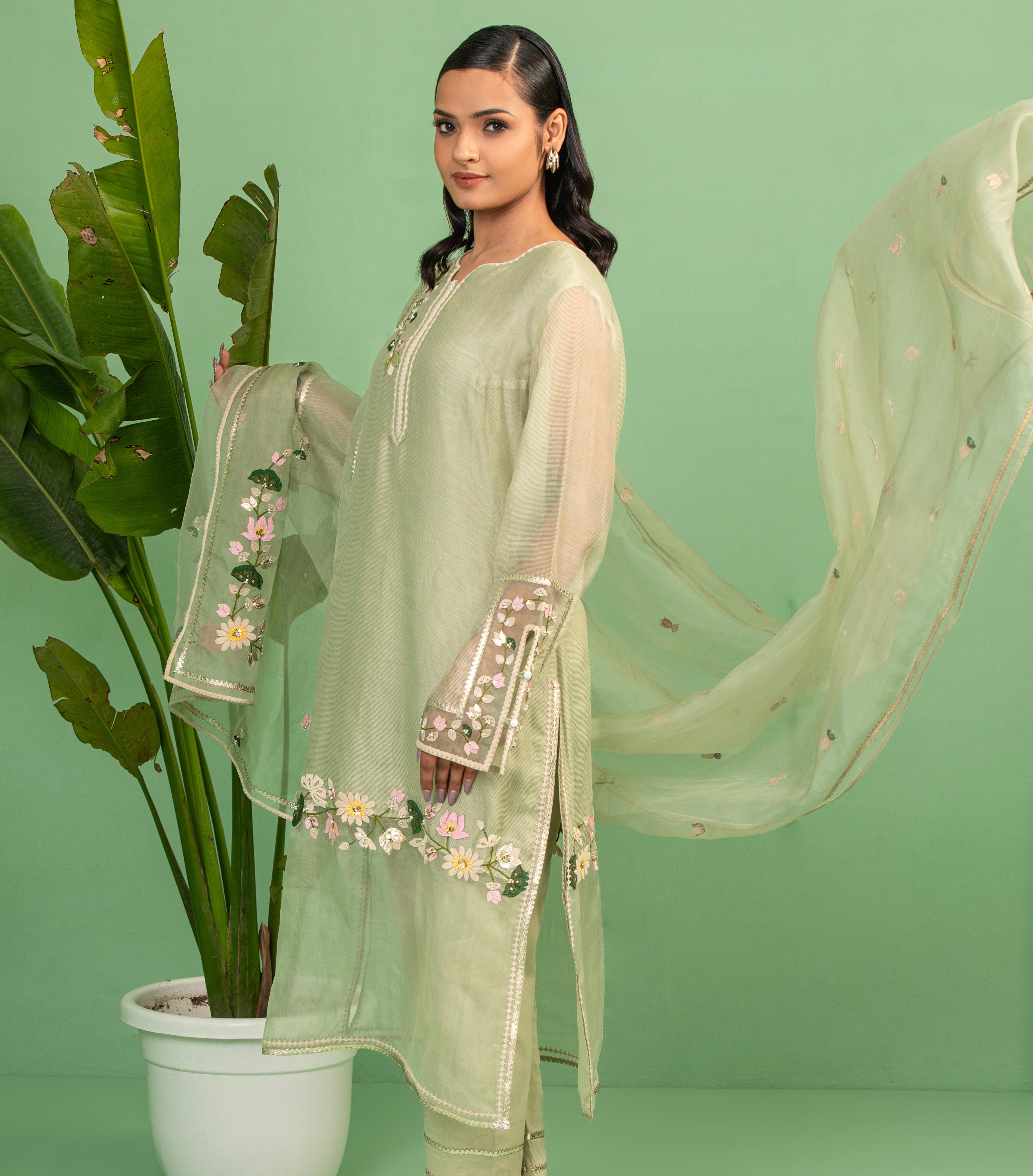 FLORAL BLOCK KURTA SET