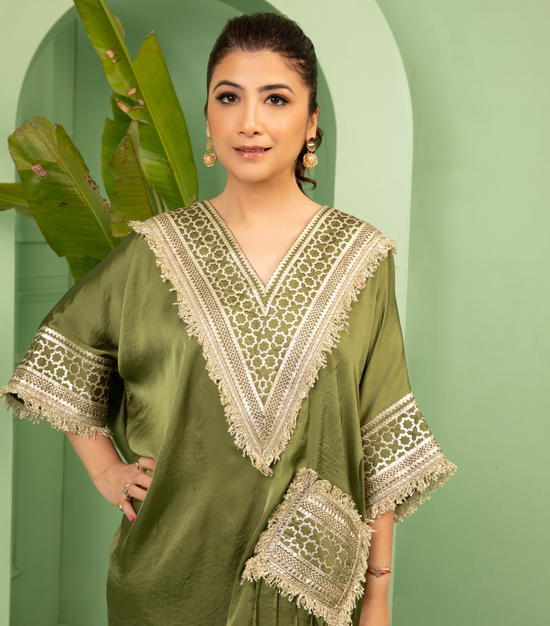 GEOMETRIC LACE KAFTAN