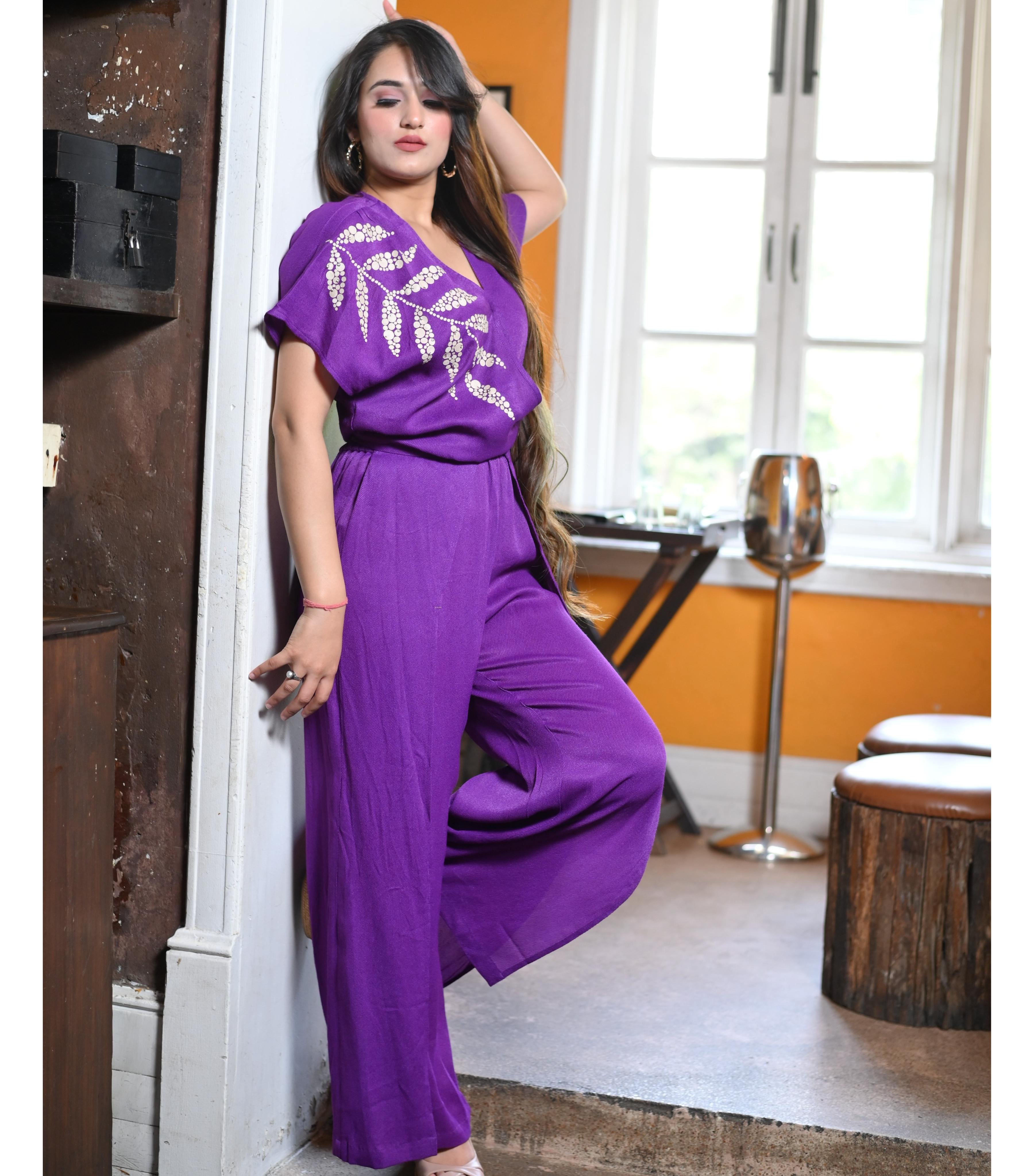 IVORY LEAF JUMPSUIT
