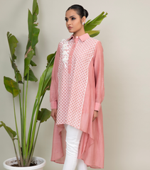 POWDER PINK HIGH LOW TUNIC