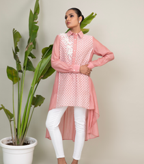 POWDER PINK HIGH LOW TUNIC