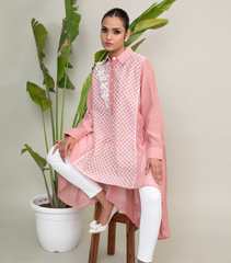 POWDER PINK HIGH LOW TUNIC