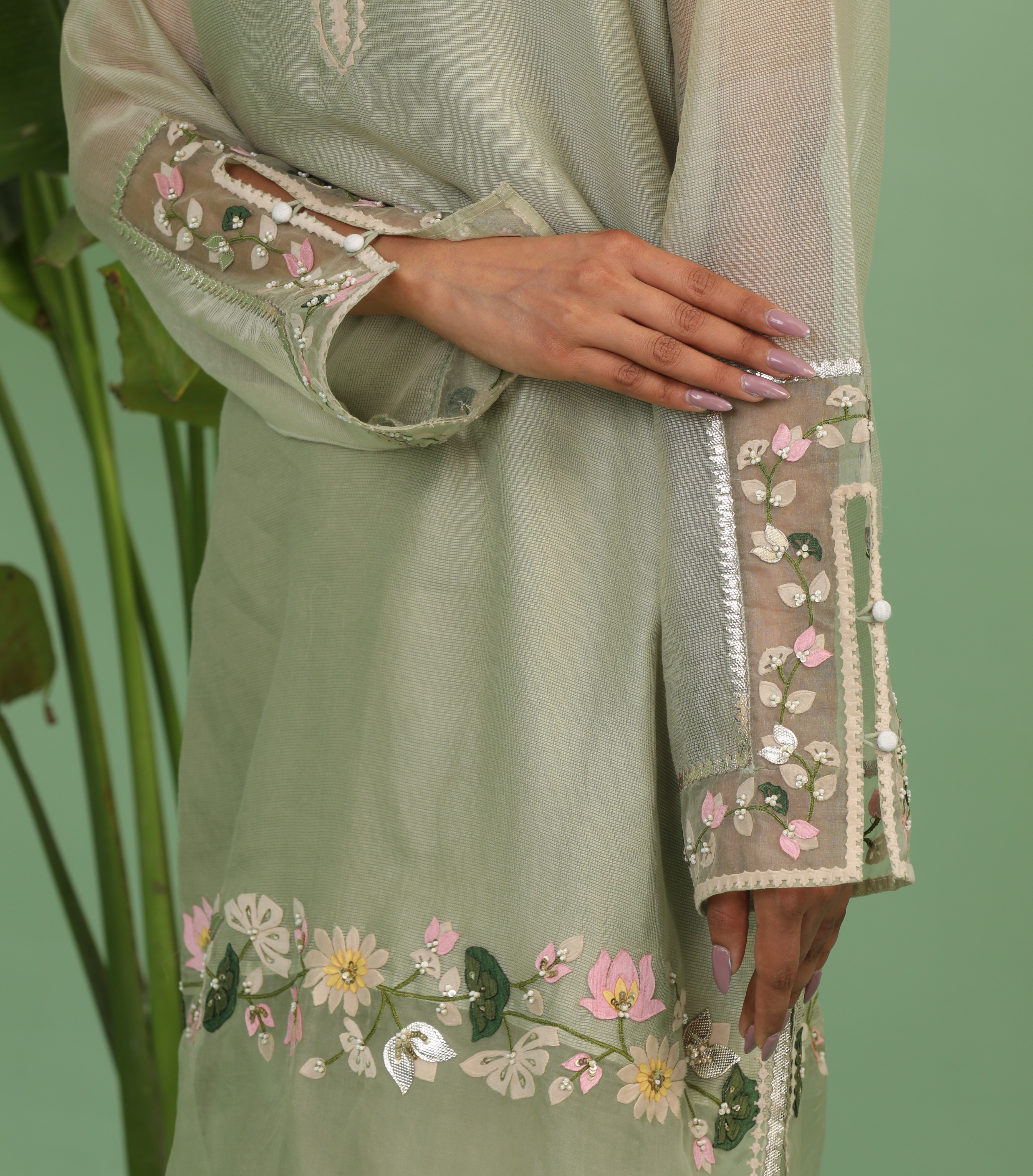 FLORAL BLOCK KURTA SET