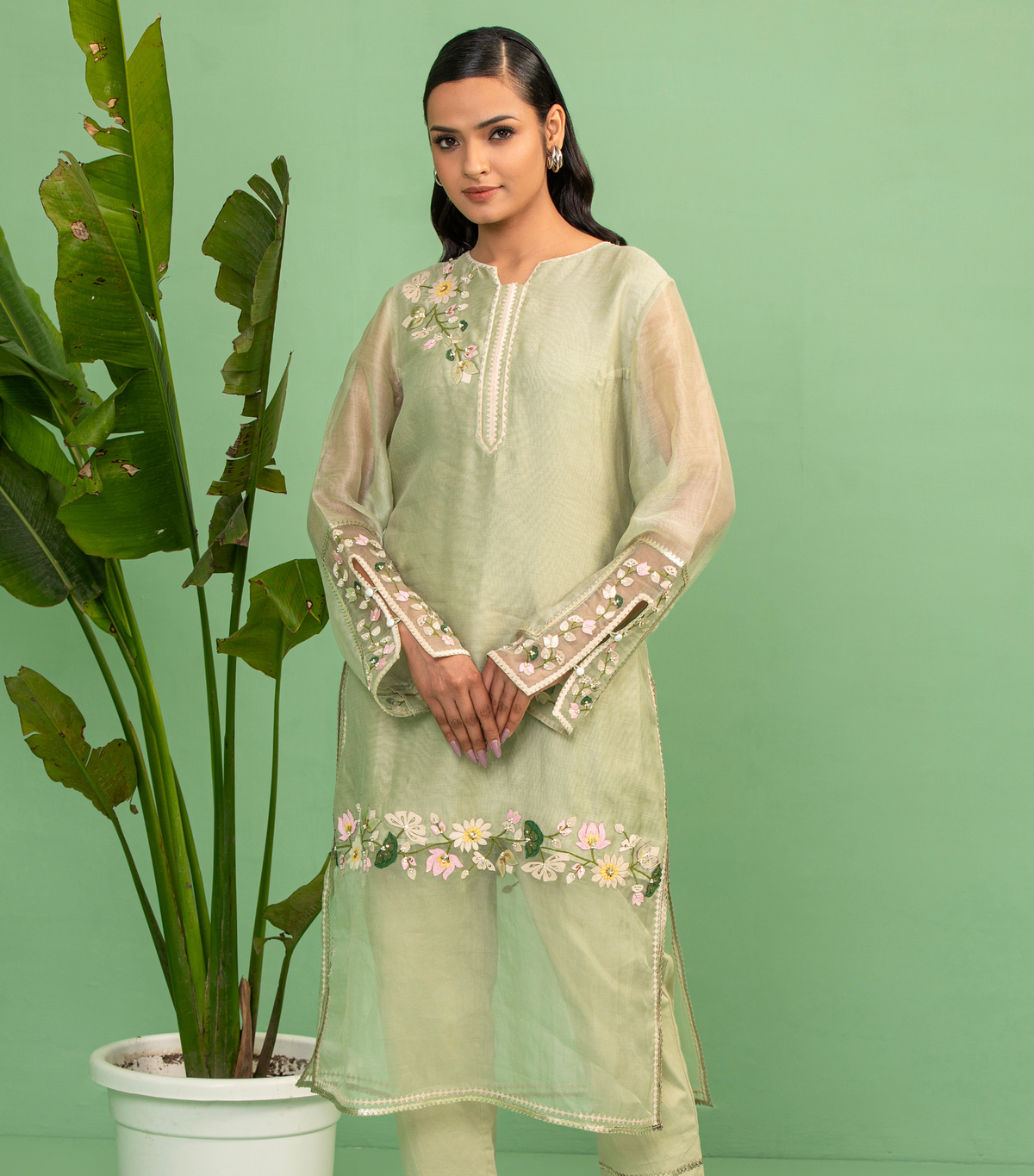 FLORAL BLOCK KURTA SET