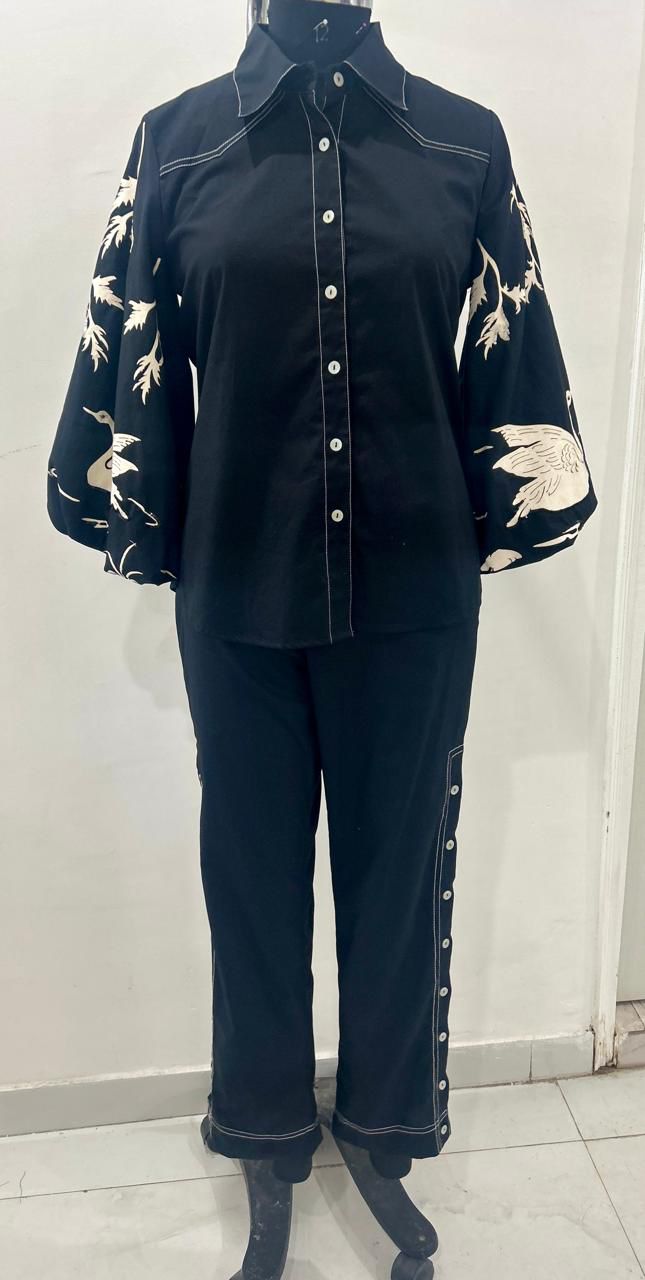 NAVY BIRD COORD SET