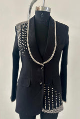 TEXTURED FORMAL JACKET WITH SEQUIN PIXEL