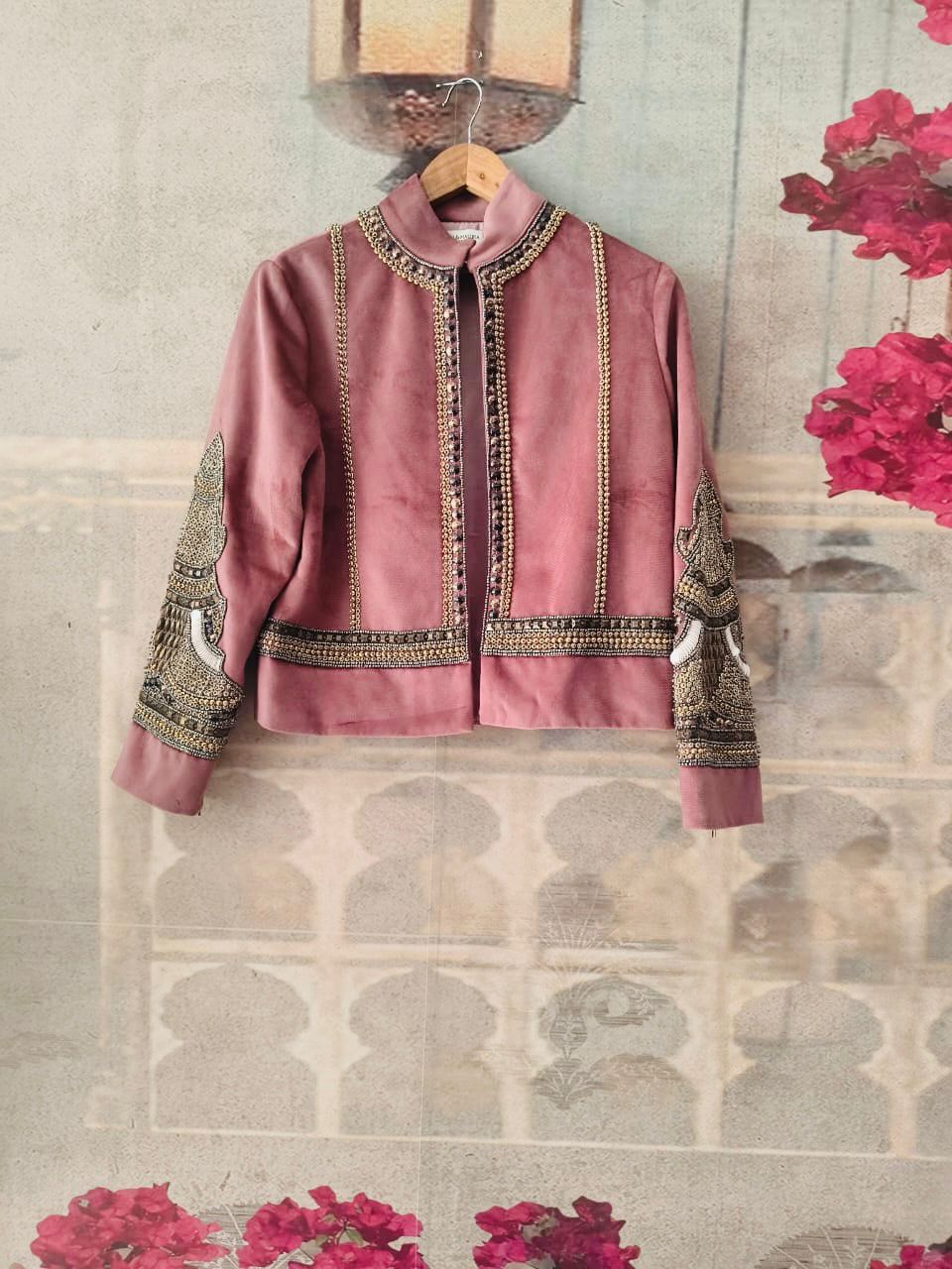 OBSIDIAN GLOW JACKET POWDER PINK VELVET