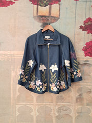 BOTANICAL SMALL FLOWER DENIM JACKET
